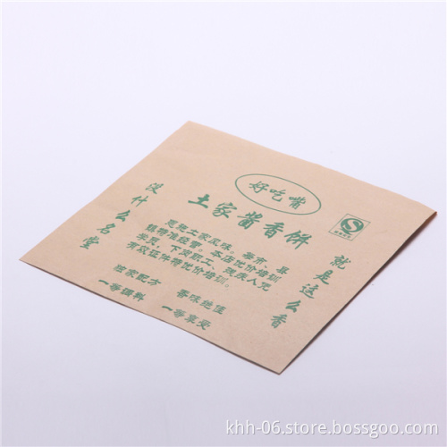 Food grade kraft food paper egg waffle packaging take away bag